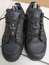 Trojan Phthonus Safety Trainers Shoes Black Leather Steel Toe Antistatic UK 7