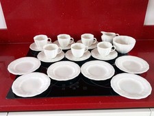 Vintage 1940s Royal Crown Derby Surrey White 20 Piece Tea Set For 6.