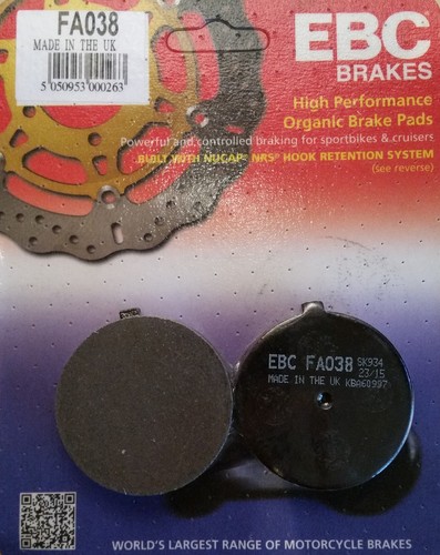 Ebc fa038 brake pads - ebc/fa038, (front)