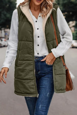 Ladies Hooded Long Fleece Fur