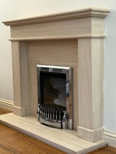 Portuguese Limestone Fire Place And Gas Fire