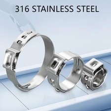 Single Ear Plus O Clips 316 Stainless Steel Air Water Pipe Hose Clamps All sizes