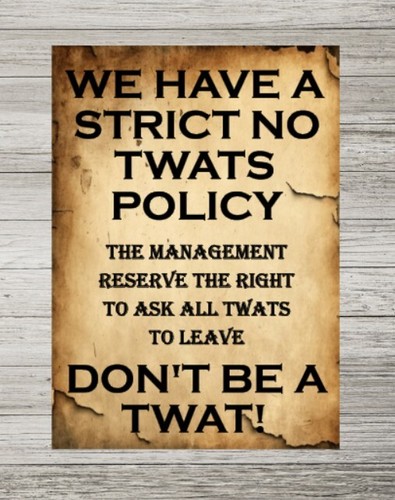 Vintage twats metal sign - vintage, no