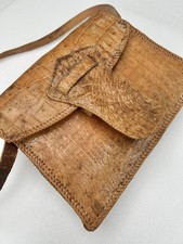 50’s Vintage Crocodile/Alligator skin brown leather hand/ shoulder bag