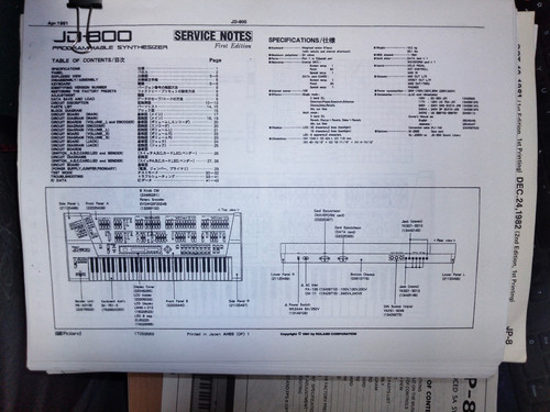 Roland 800 service - roland, jd-800