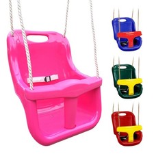 Childrens Garden Swing Seat with High back and safety belt Swings climbing frame