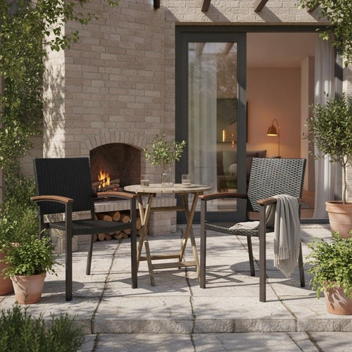 Rattan garden chairs set - rattan,