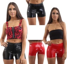 Womens Ladies Metallic Wet