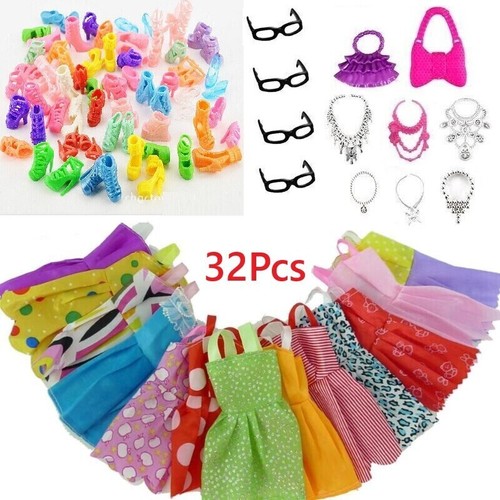 32pcs barbie doll clothes - 32pcs,