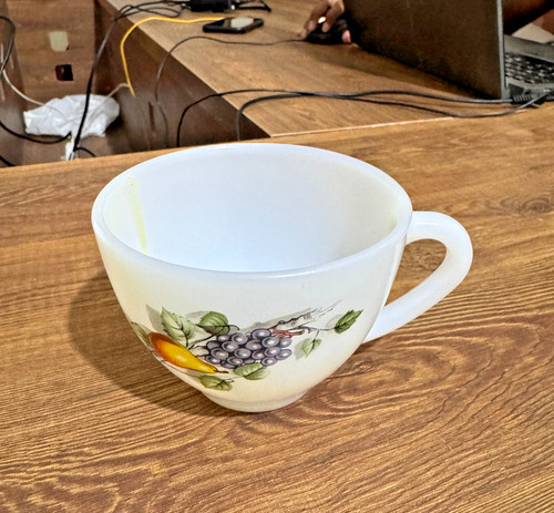 White cup with - white, hand