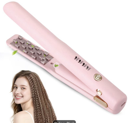Pink cordless hair - pink, crimper