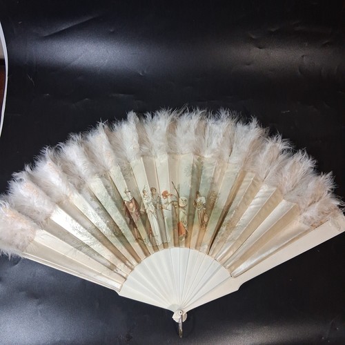 Antique hand fan ostrich - hand,
