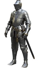 Medieval Knight Full Suit Steel Armor, Combat Full Body Wearable Suit Costume