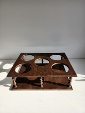 Antique Wine Campaign Rack Bucket Holder Tray Display Table Top