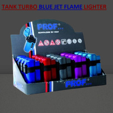 TANK Lighter Prof CRYSTAL COLOUR Jet Flame Windproof Blue Turbo Flame Refillable