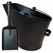 Fireplace Waterloo Style Black Coal Scuttle Bucket Hod with Shovel Fireplace