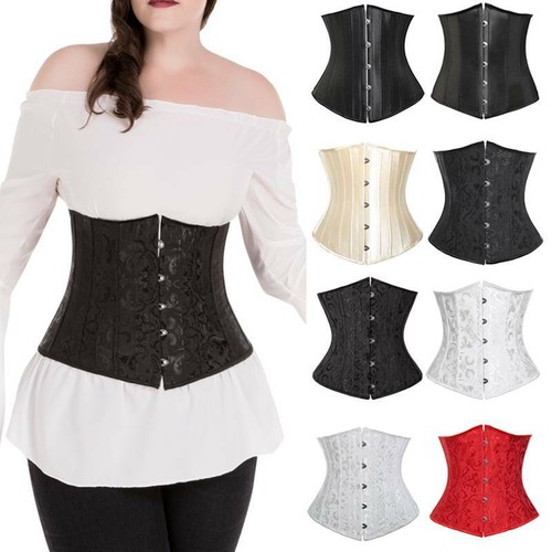 Underbust steel boned corset - steel,
