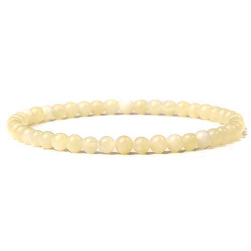 Natural yellow jade 4mm - 4mm, bead