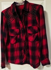 Zara Woman Red Plaid Flannel