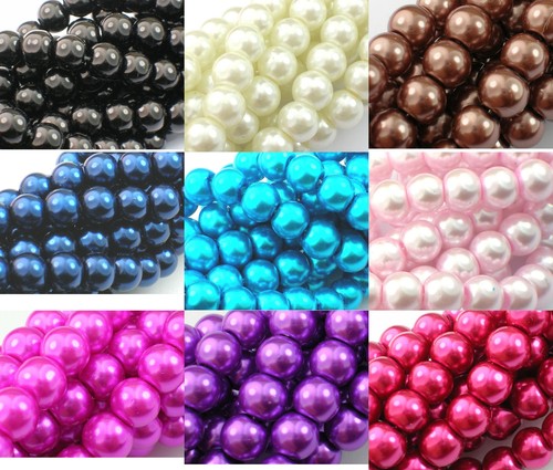 Glass pearls beads - ❤,