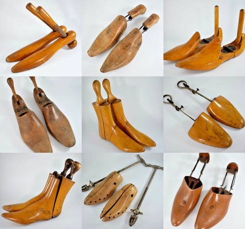 Antique vintage wooden shoe - &,