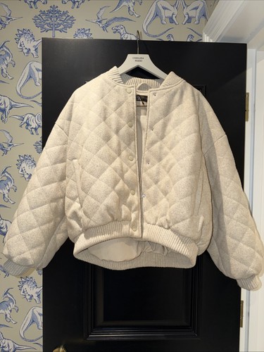 Zara cream padded quilted - zara,
