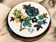 Stratton pop art flowers Vintage Powder Compact: Makeup Mirror-1l