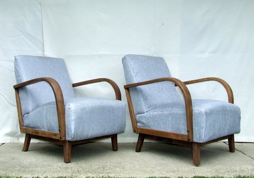 Pair art deco armchairs - pair,