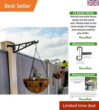 Heavy Duty Hanging Basket Brackets for Concrete Fence Posts - 2 Pack, Adjusta...