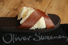 Oliver Sweeney Chesil Tan Brown Leather Sandals Sliders Shoes Men's UK 12 US 13