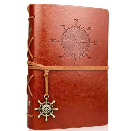 Vintage leather bound diary - leather,