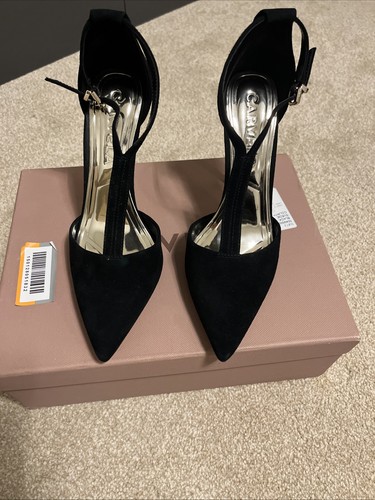 Carvela black suede court - black,