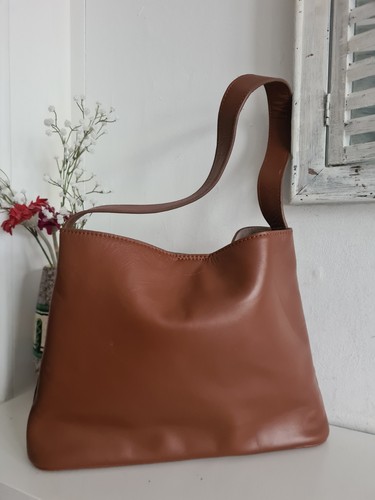 Tan leather hobo shoulder - m&s,