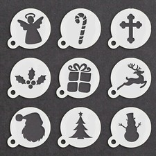 Christmas Coffee Duster Stencil Latte Cappuccino Xmas Barista Hot Chocolate
