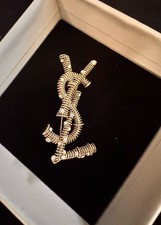 YVES SAINT LAURENT Gold Tone Brooch Pin - USED-Pre-owned