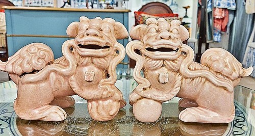 Pair pink porcelain - pair,