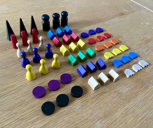 Wooden board game pieces - board,