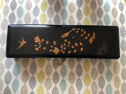 Vintage lacquered glove box - vintage,