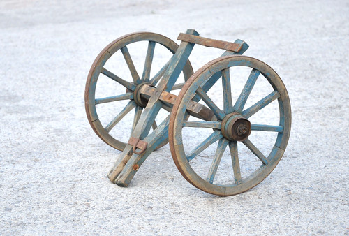 Old vintage small dog cart - small,