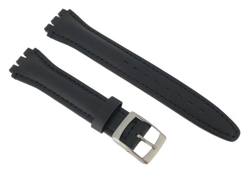Black genuine leather - genuine, 17mm