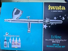 Iwata Eclipse HP-CS Airbrush In Box & 2 Acrylic Airbrush Paint Sets