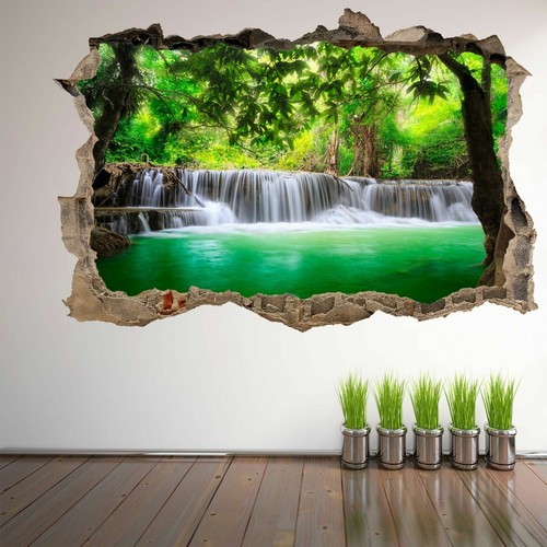 Waterfall river forest wall - river,