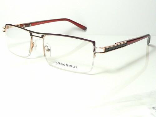 Mens semi rimless brown gold - mens,