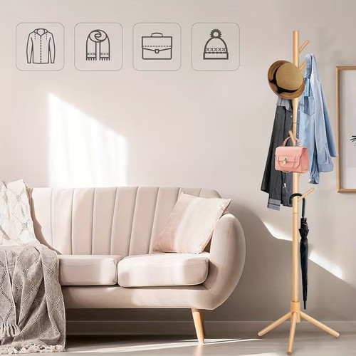 Wooden coat stand tree - tree, 8