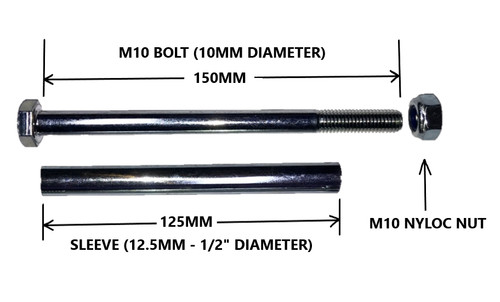 150mm axle spindle - spindle, bolt