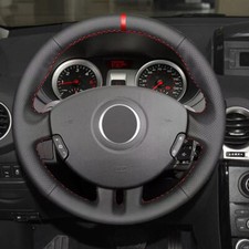 Sewing Black Steering Wheel Leather non-slip Cover For Renault Clio 3 RS 2005-13