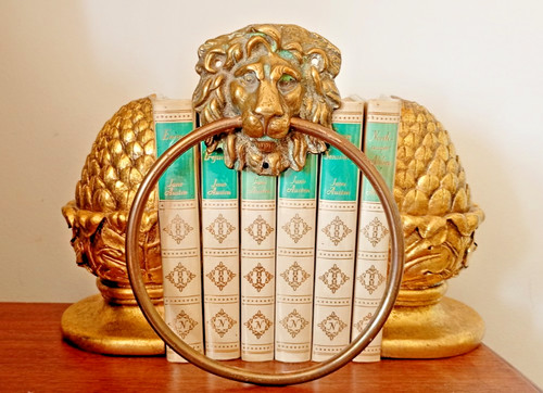 Antique solid brass lion - brass,