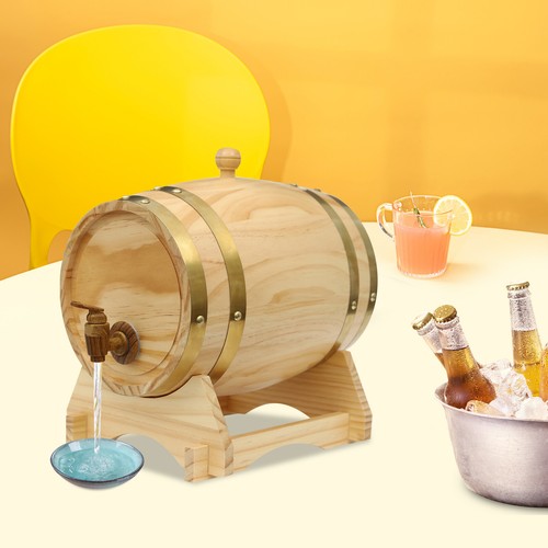 Wooden wine barrel - wooden,