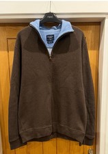 Hackett London Men’s Brown Size Large 1/4 Zip Jumper