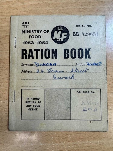 Ration book 1953 1954 newark - ration, 1953-1954,